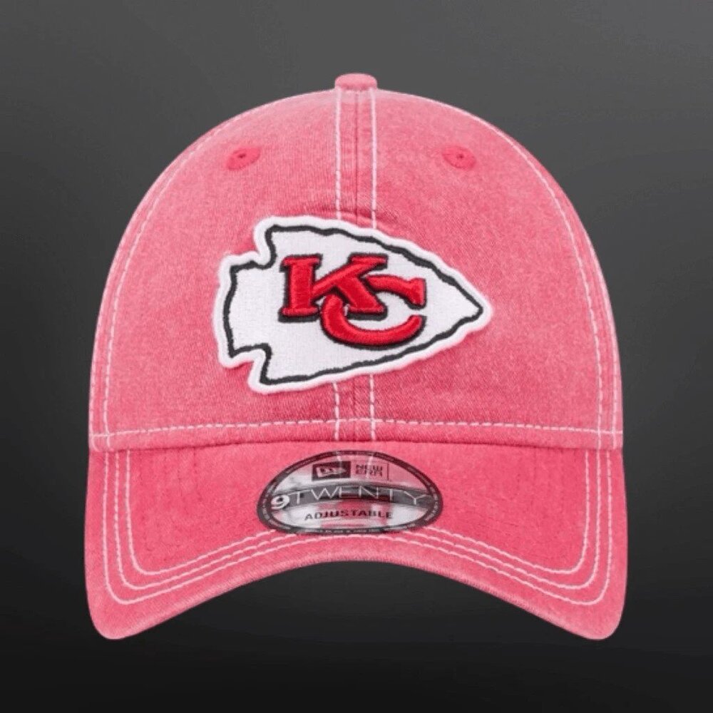 New Era Kansas City Chiefs Washed Contrast 9TWENTY Adjustable‎ Back Hat Cap NEW
